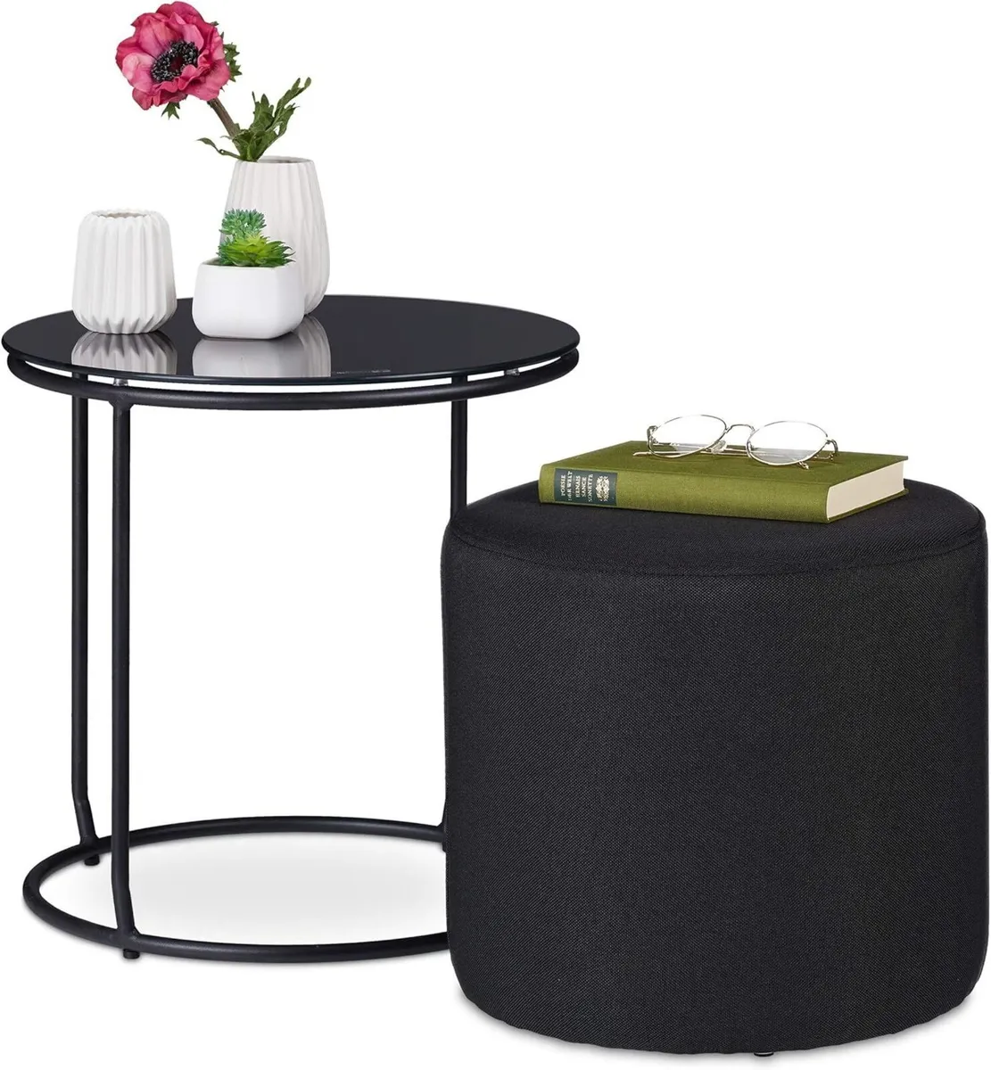 Side Table with Stool Round Coffee Counter - Image 1