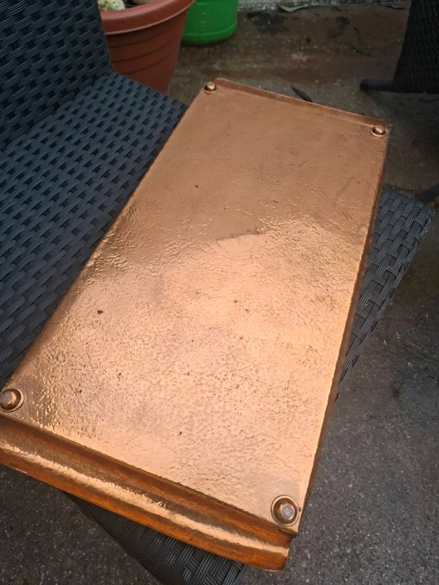 Hand-hammered & Hand-painted Copper Serving Tray - Image 2