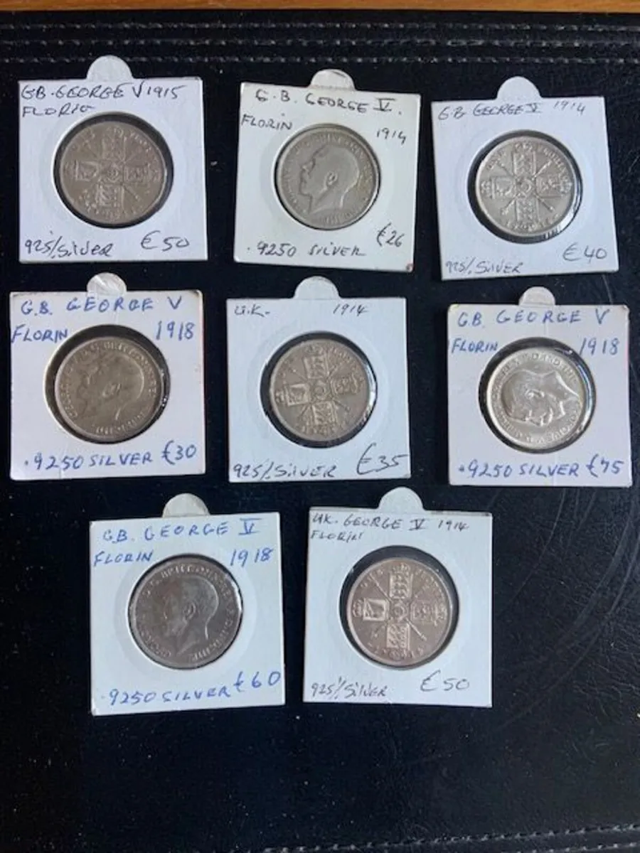 Florin Coins King George - Various Prices - Image 1