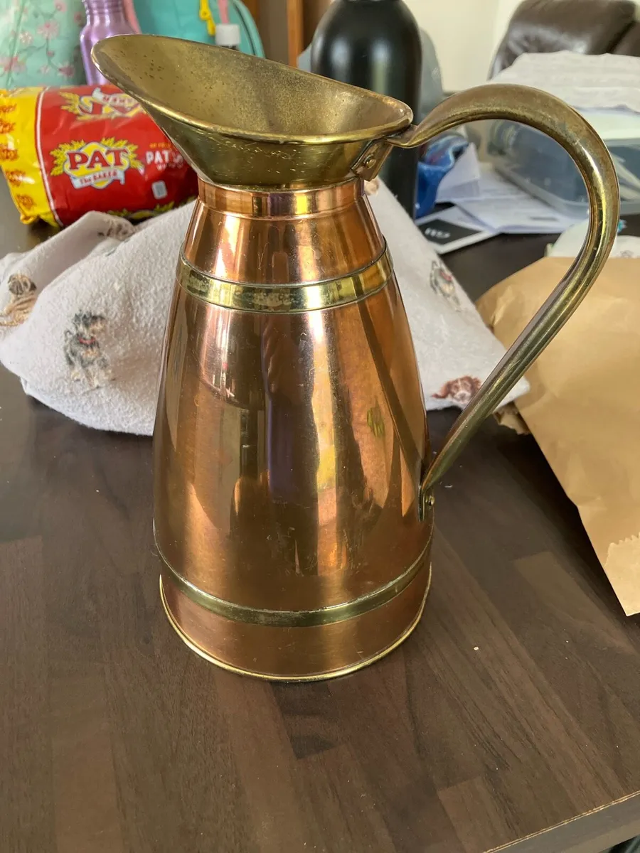 Vintage copper & brass jug/pitcher