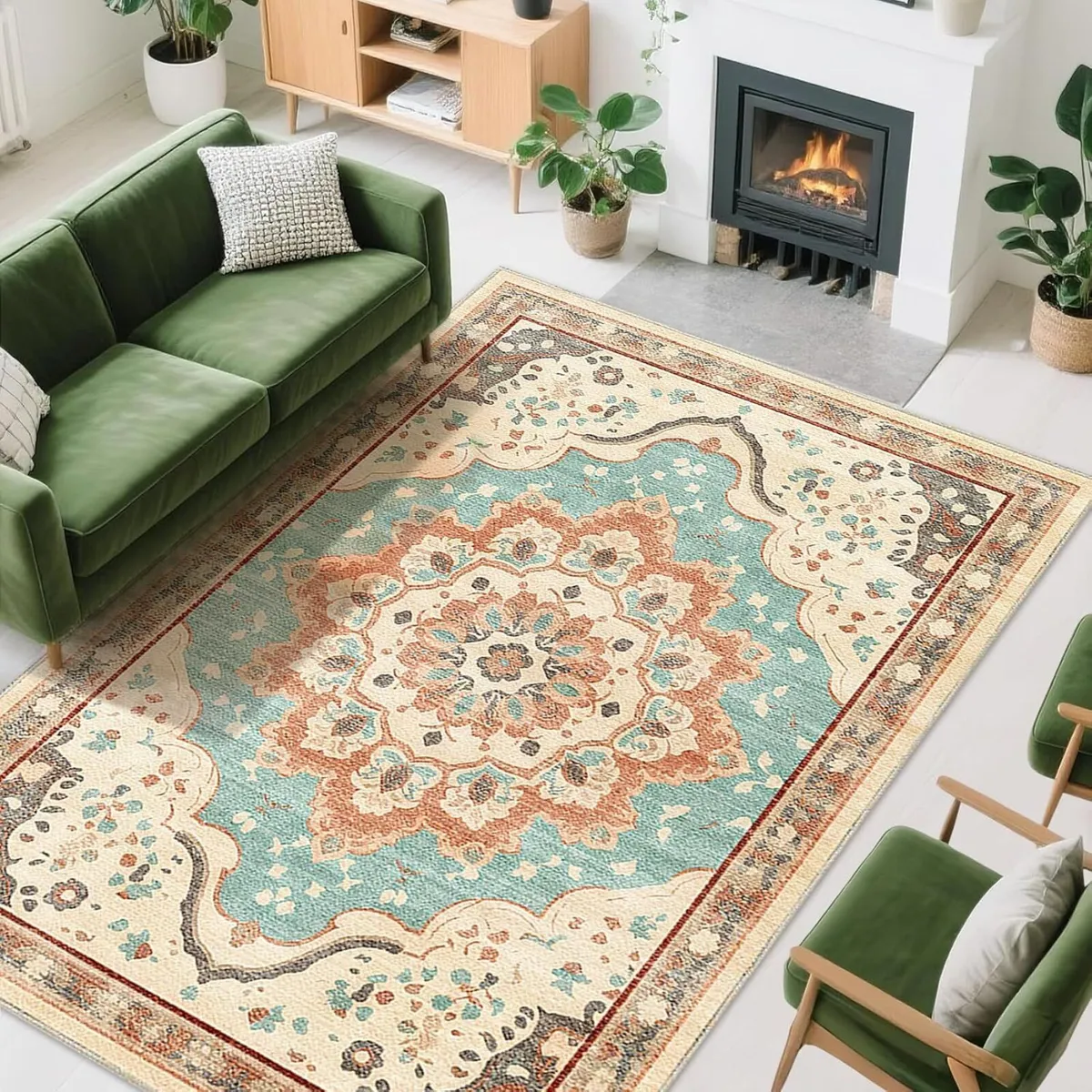 Bedside Rug 120x180 Small Faux Wool - Machine - Image 1