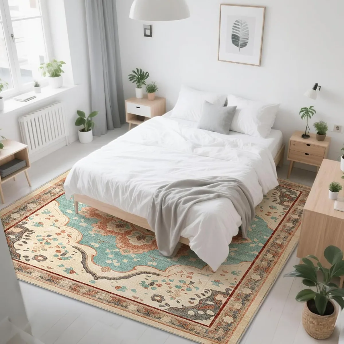 Bedside Rug 120x180 Small Faux Wool - Machine - Image 3