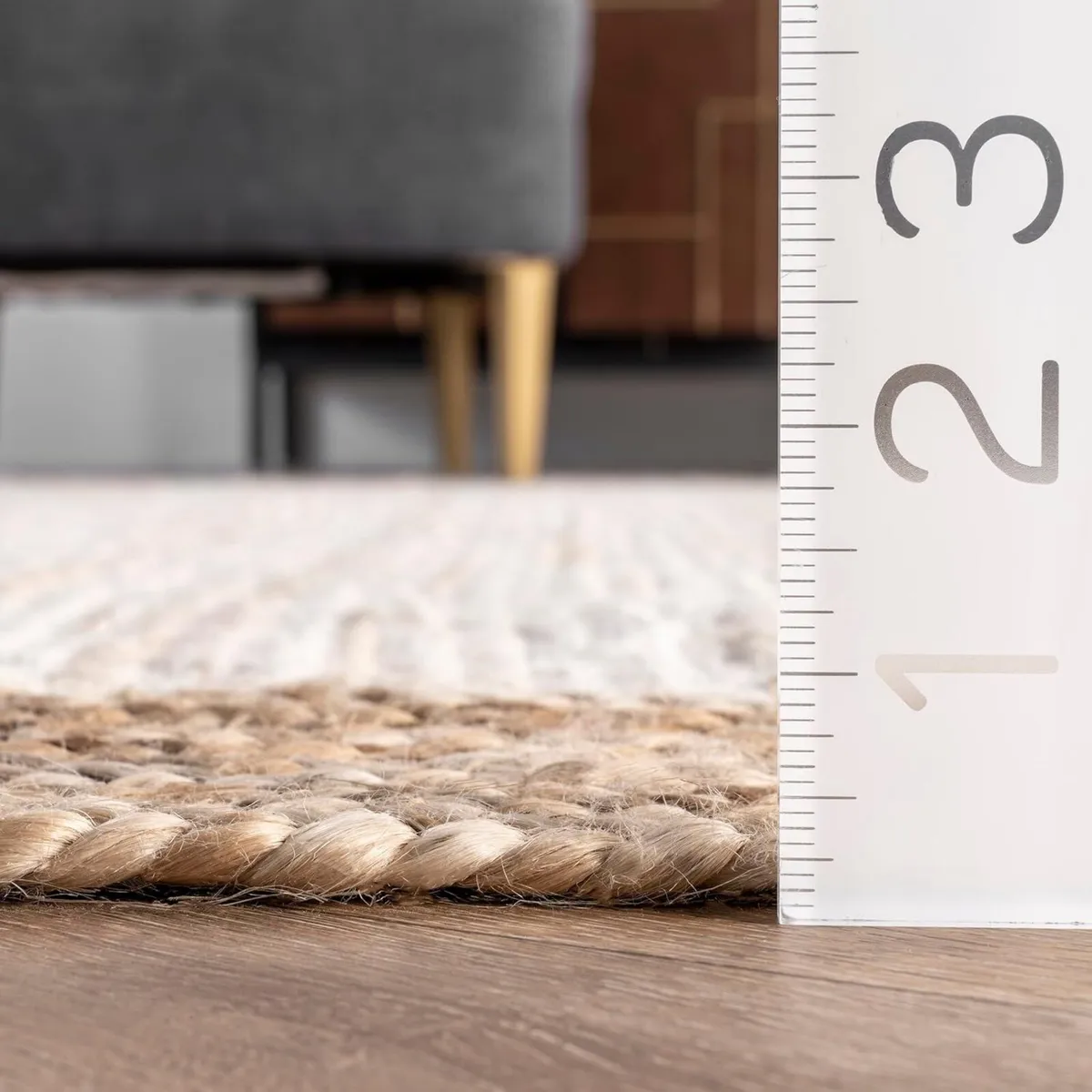 Eleonora Hand Woven Jute Area Rug 5' x 8' White - Image 2