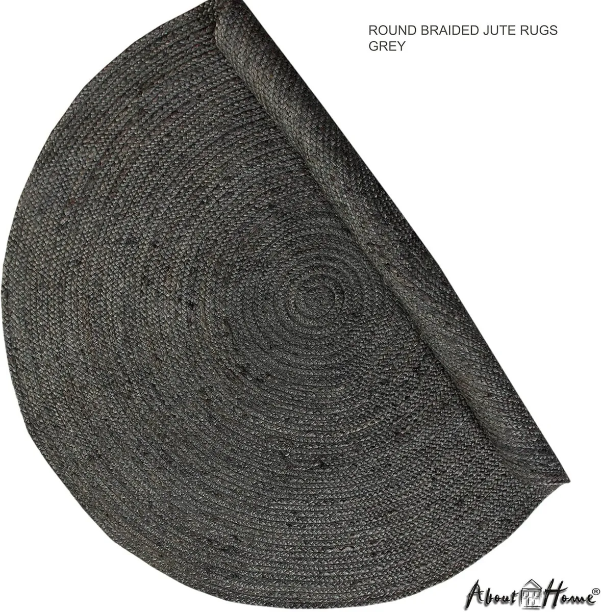 JUTE rug round color GREY (150 cm round) - Image 3