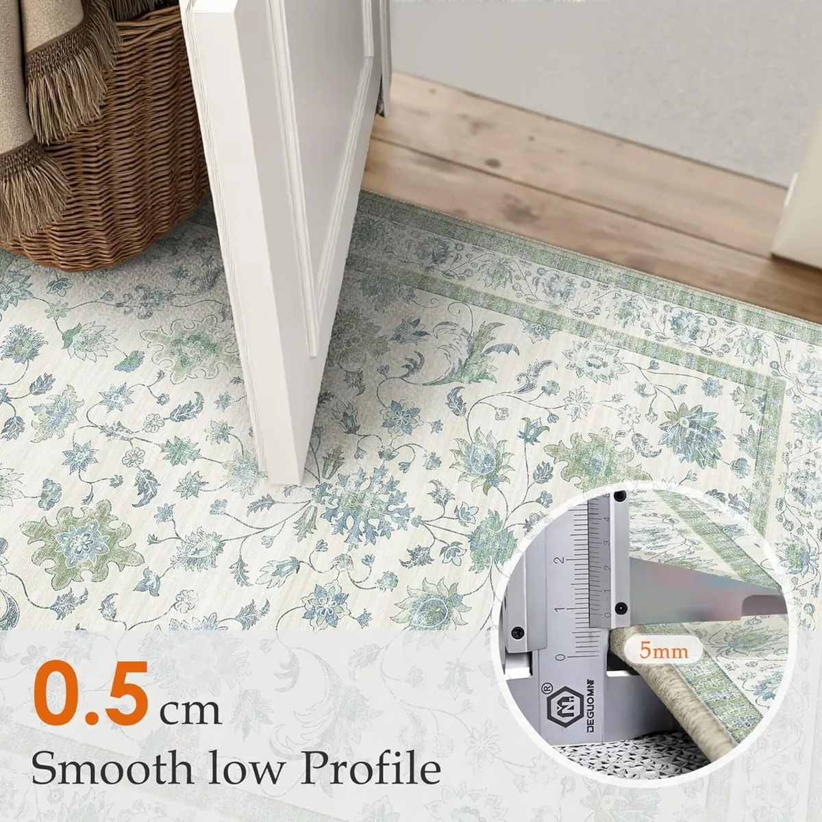 160x230 cm Washable Rugs Living Room Floral - Image 3