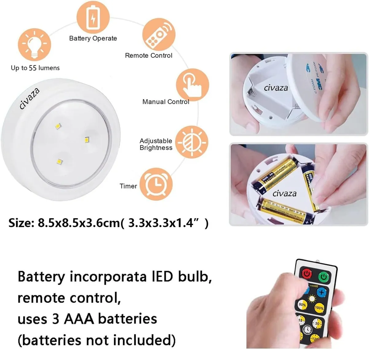3 Vintage Black Pendant Light Battery Operated - Image 3
