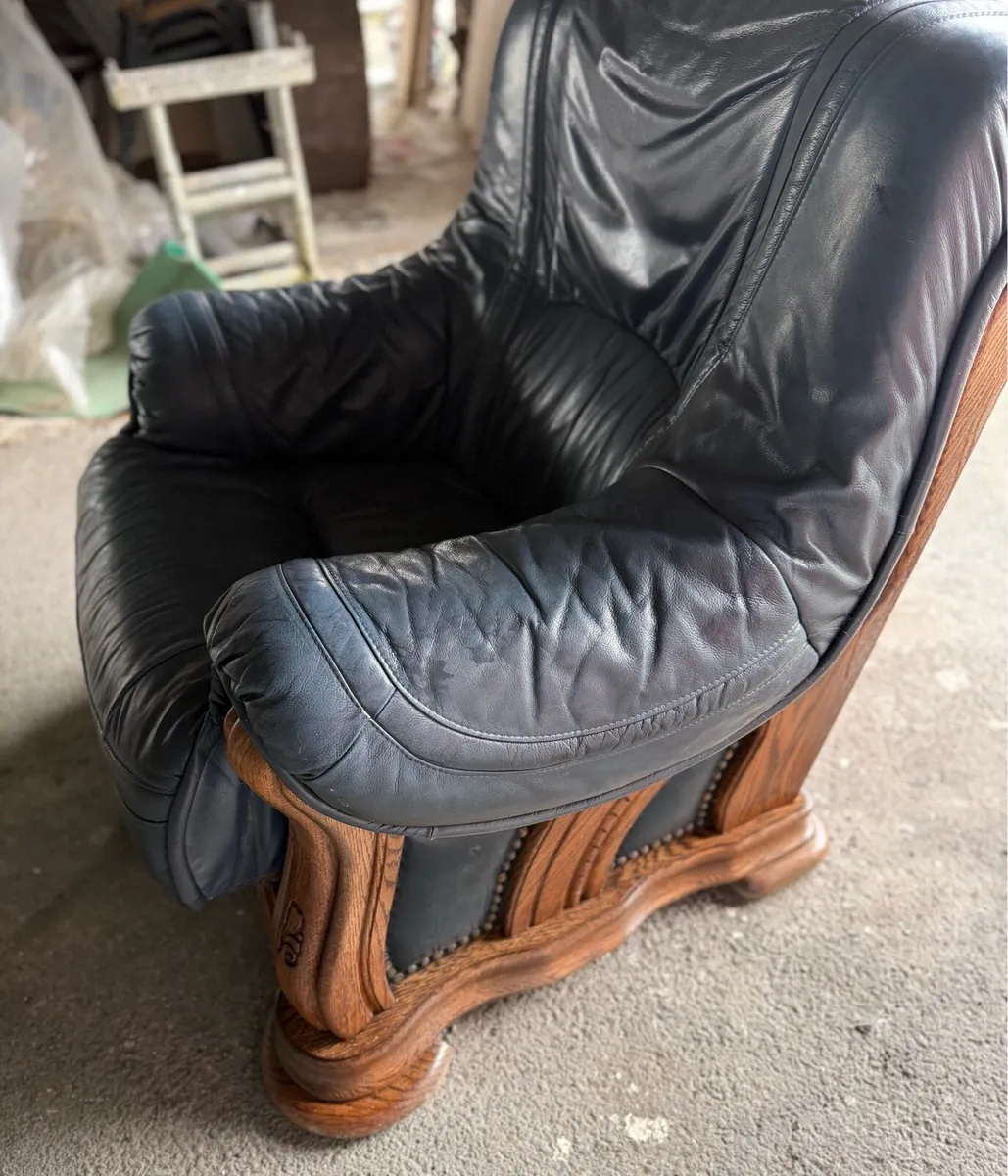 Premium Black Leather Armchairs for Sale - Image 3