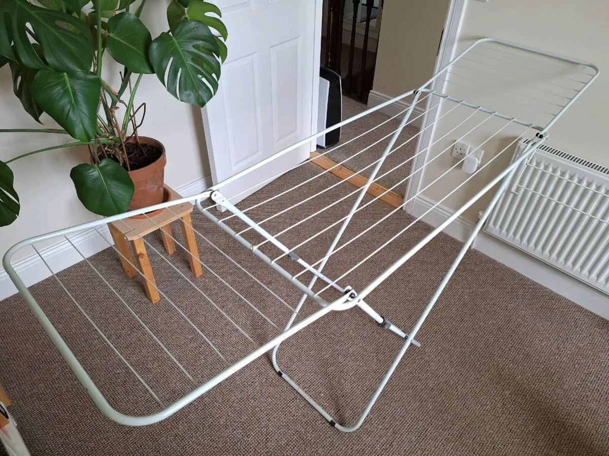 Clothes Horse, White, Foldable - Image 2