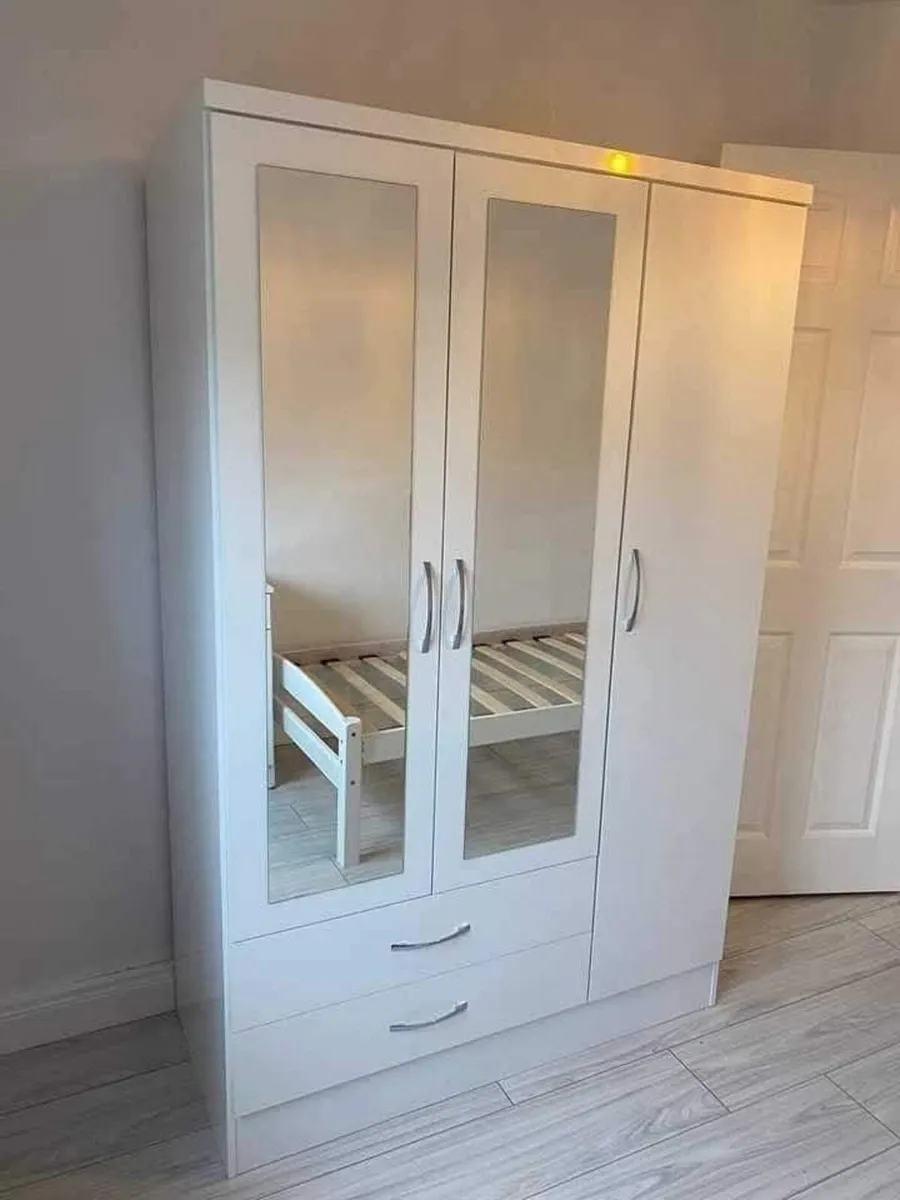 3‑Door White Wardrobe - Image 3