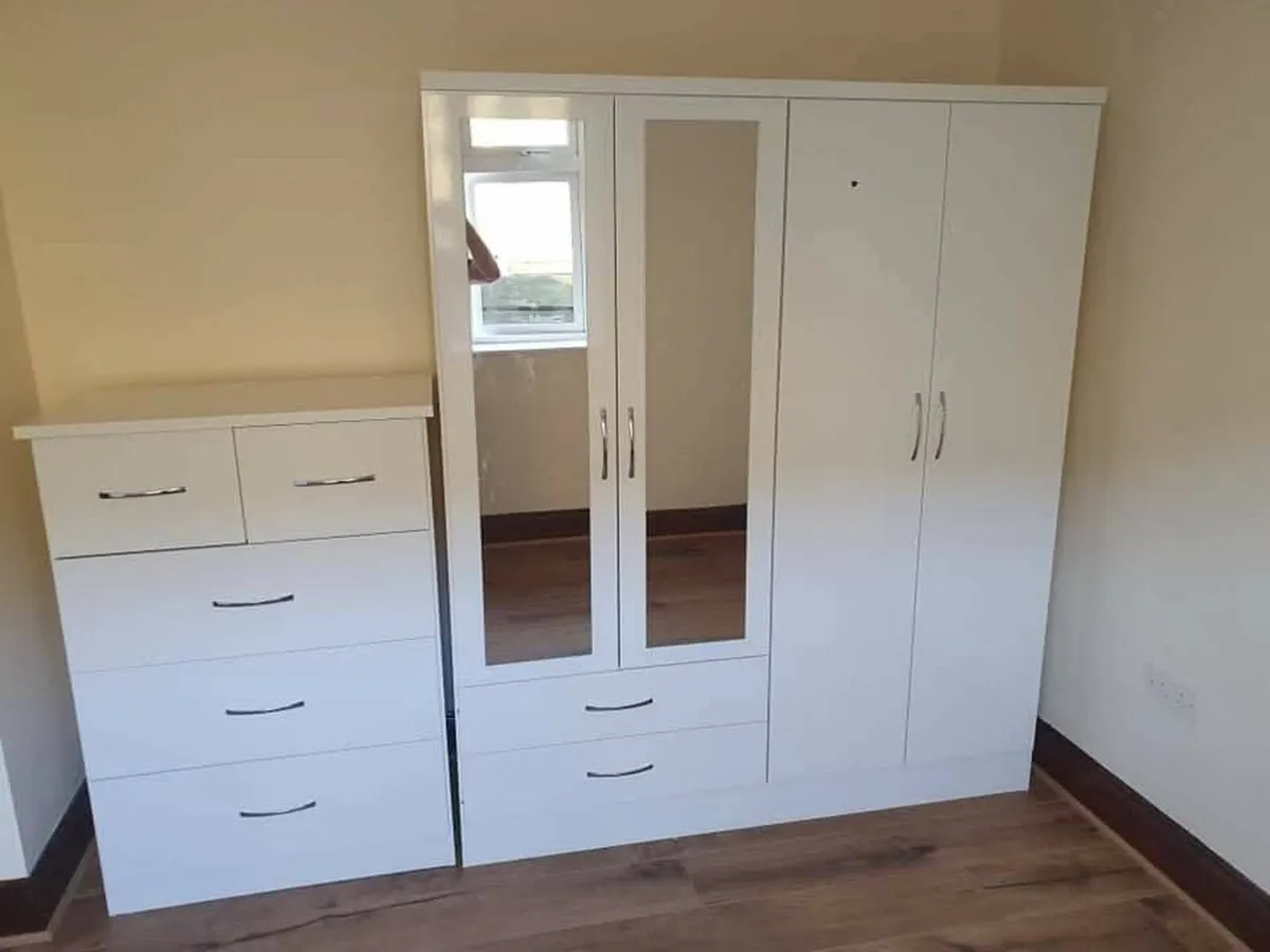 3‑Door White Wardrobe - Image 4