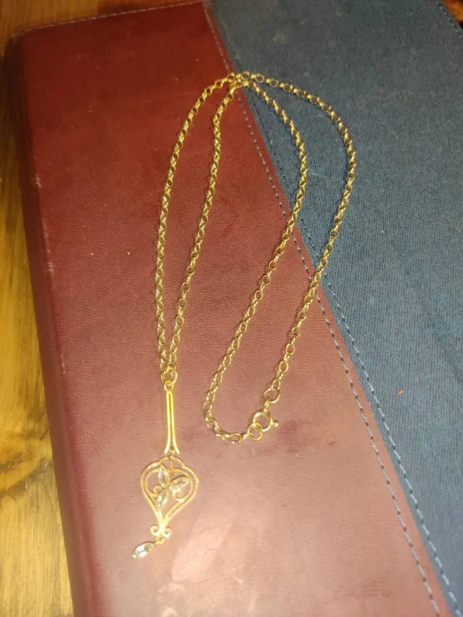 VICTORIAN BLUE SAPPHIRES, 9CT Gold 6.86g Necklace - Image 1