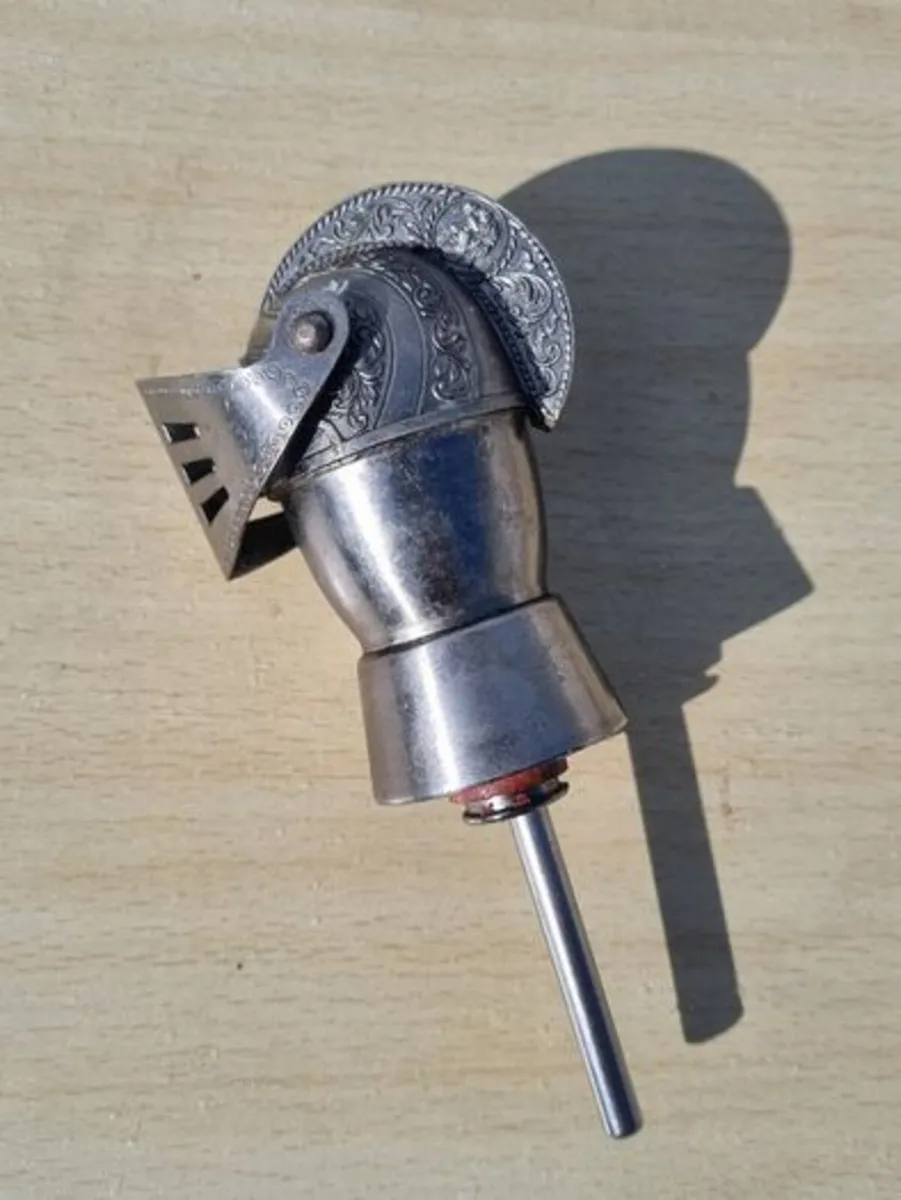 Vintage Medieval Knight Helmet bottle stopper - Image 1