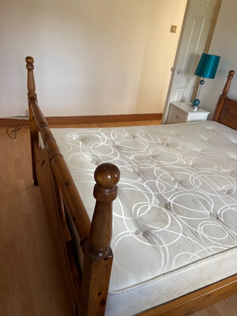 King size bed & mattress - Image 1