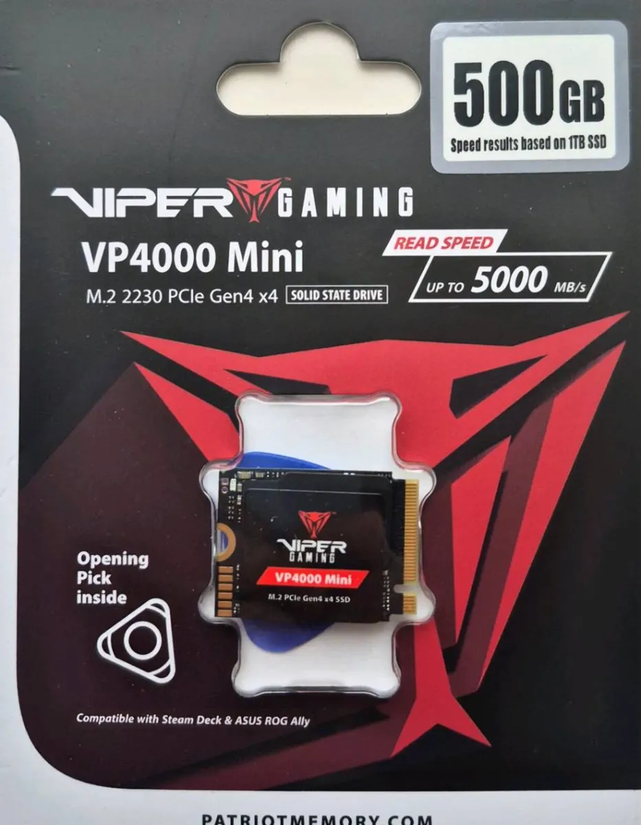 500GB M.2 2230

PCIe Gen4 x4 SSD