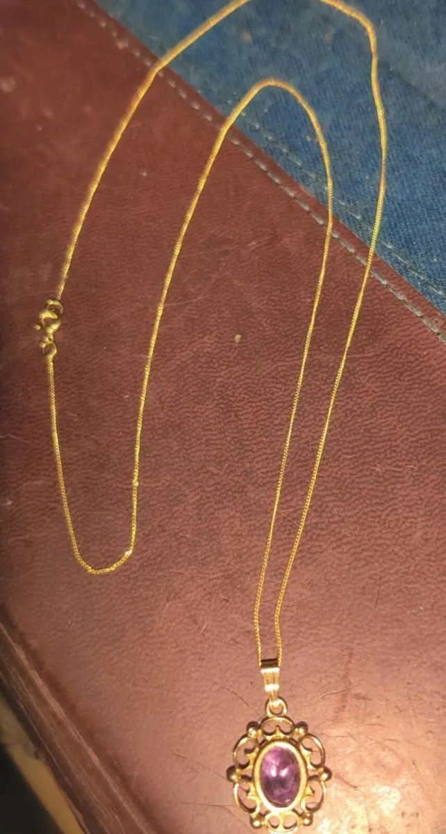 EDWARDIAN AMETHYST, 9CT Gold 18"STRONG Necklace ! - Image 4