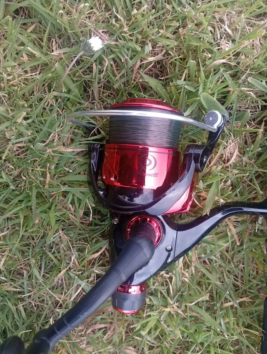 Fishing rod, reel, hooks ready to use - Image 1