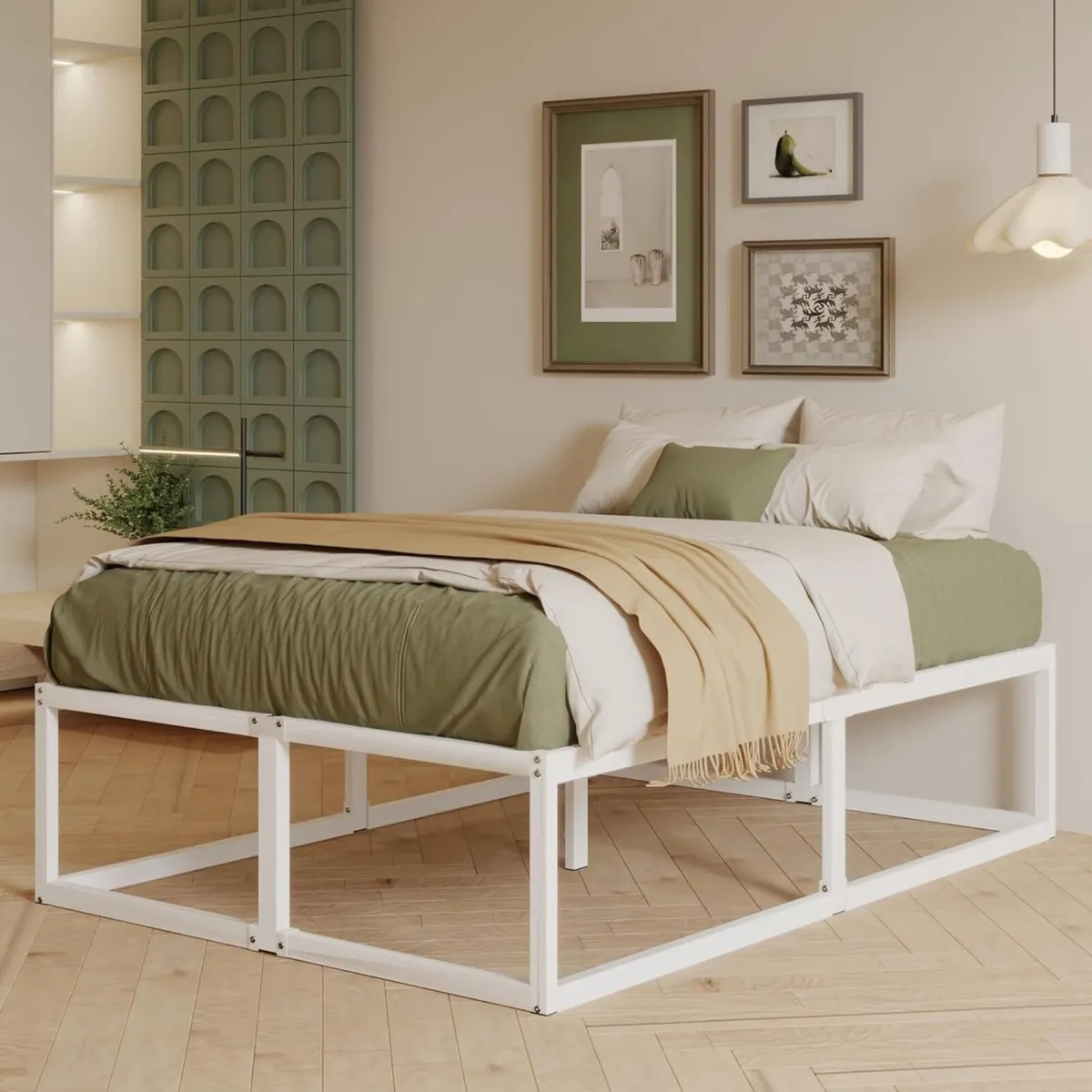 46 cm High Small Double Bed Frame 4ft Heavy Duty - Image 1