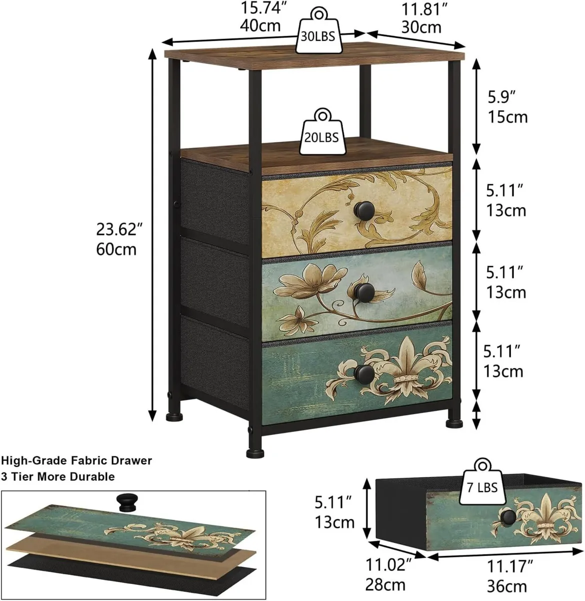 2 Sets Chest of Drawers with Open Shelf Dresser - Image 3