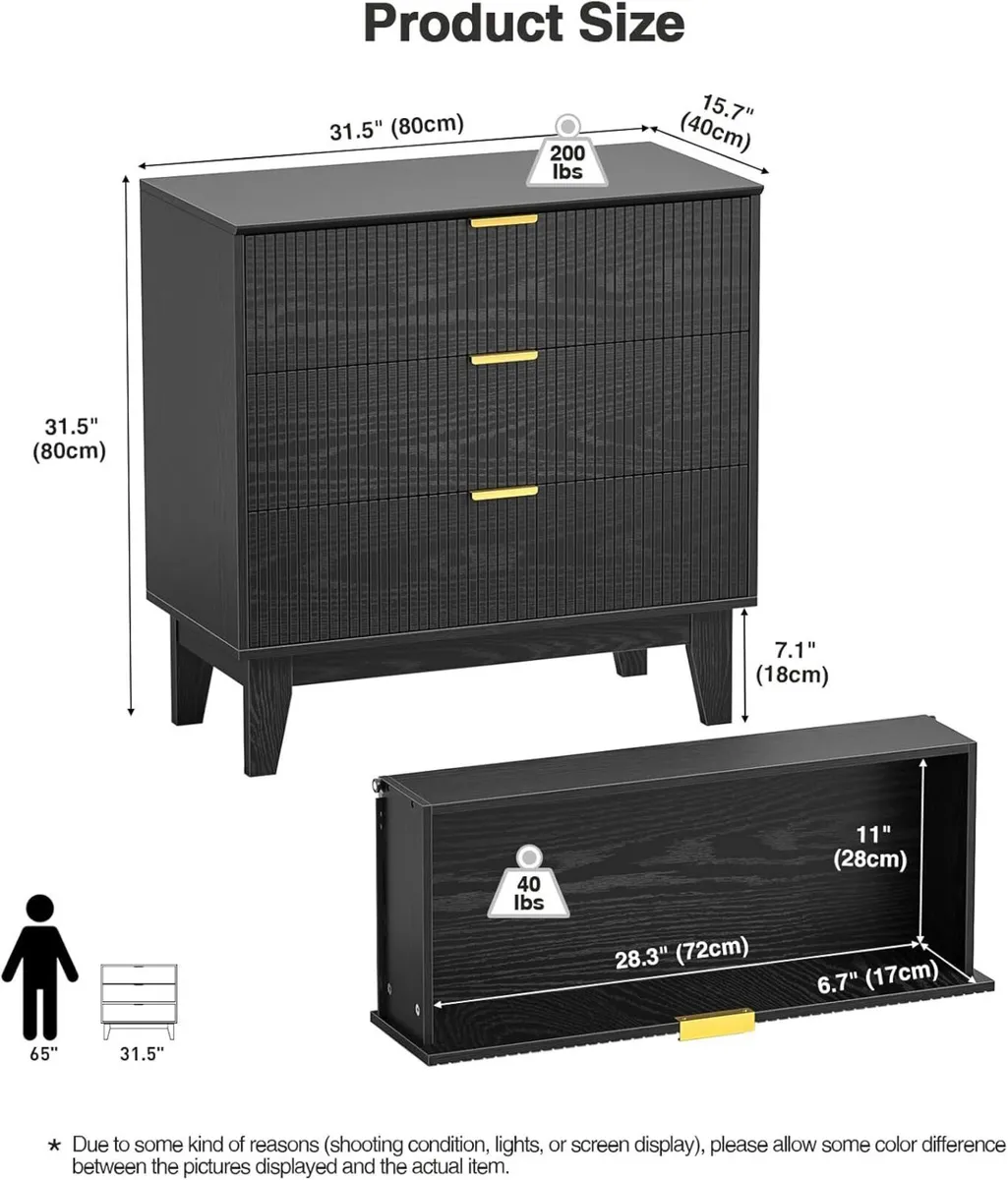 Chest of Drawers with 3 Storage Organizer Wide - Image 2