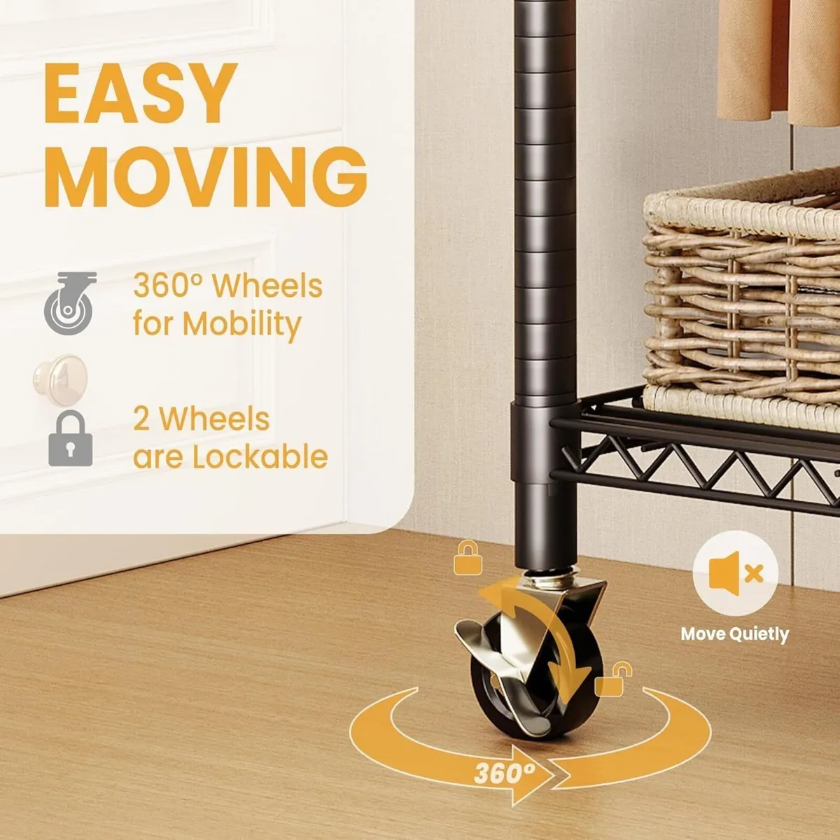 Heavy Duty Rolling Clothes Rack Load 693LBS - Image 3