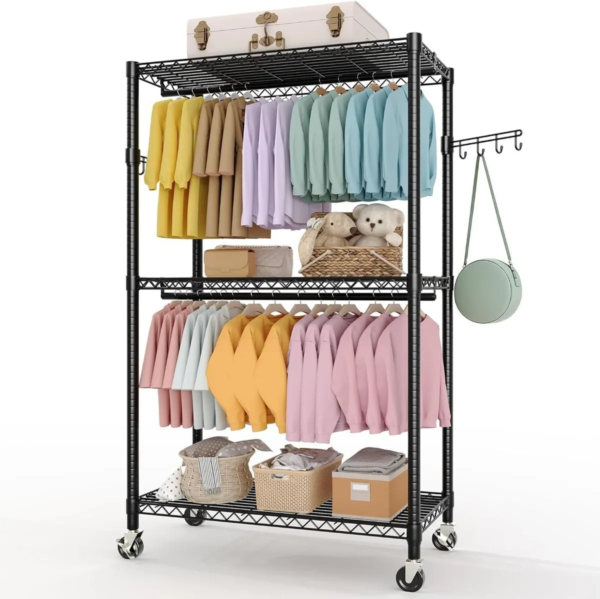 Heavy Duty Rolling Clothes Rack Load 693LBS - Image 1