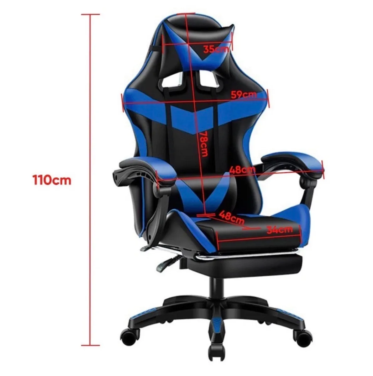 Gaming Chair Reclining Office Chair & Footrest NEW - Image 3
