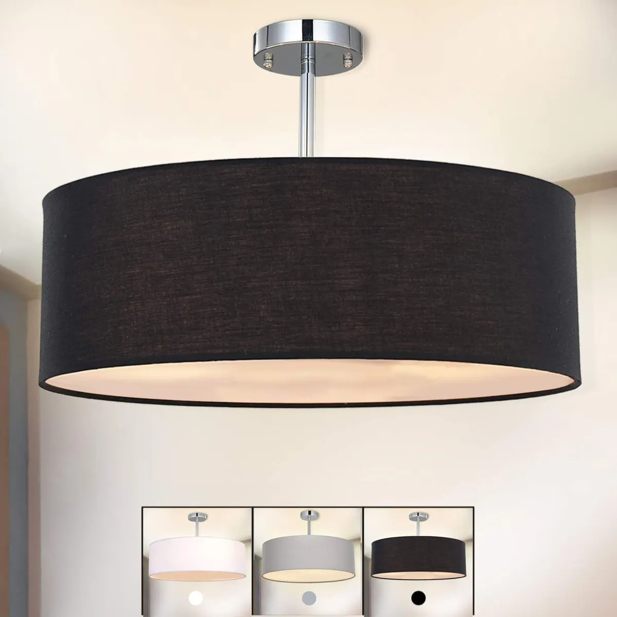 Ceiling Light Modern Fabric Pendant Shade Large - Image 1
