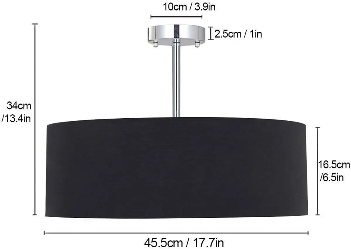 Ceiling Light Modern Fabric Pendant Shade Large - Image 2