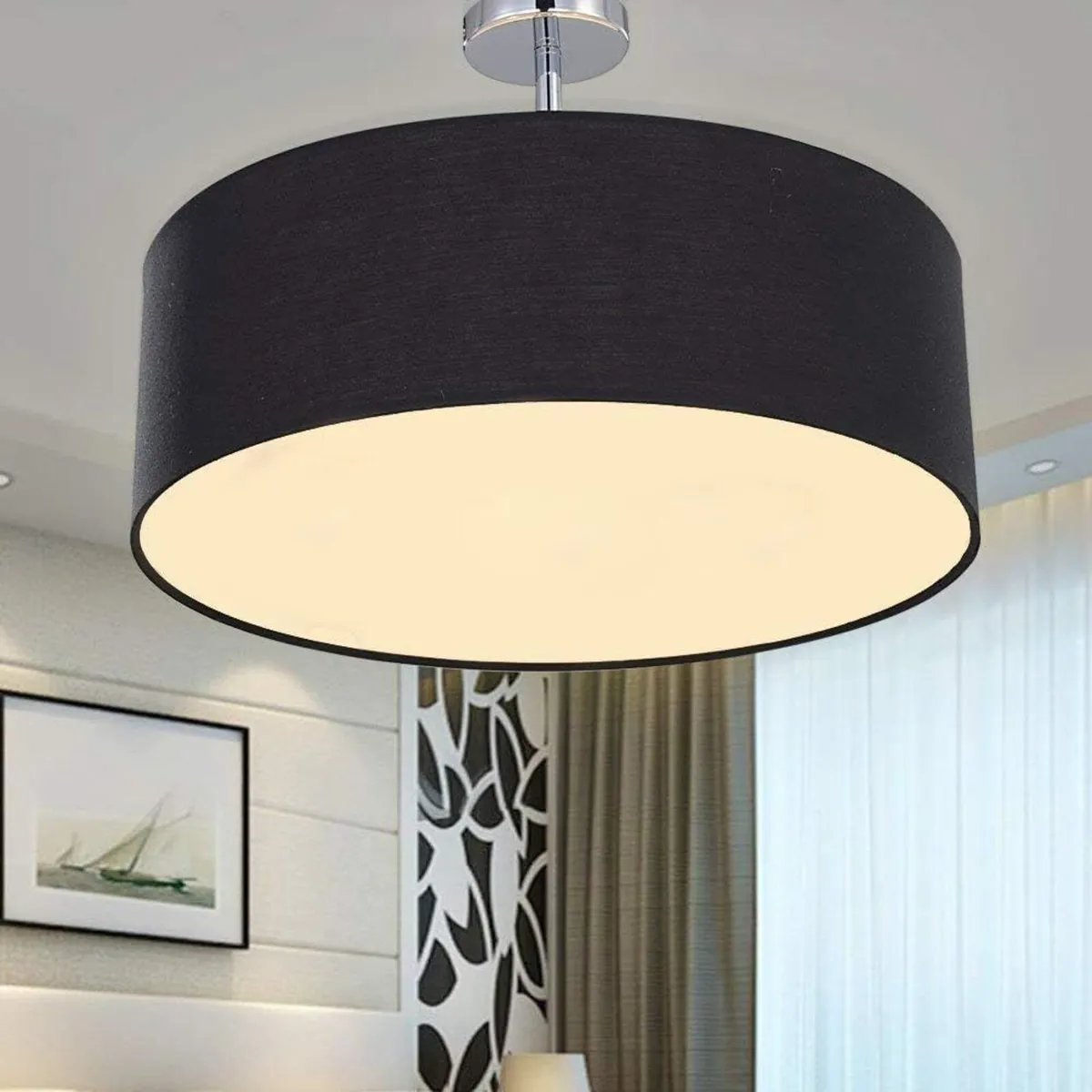 Ceiling Light Modern Fabric Pendant Shade Large - Image 4