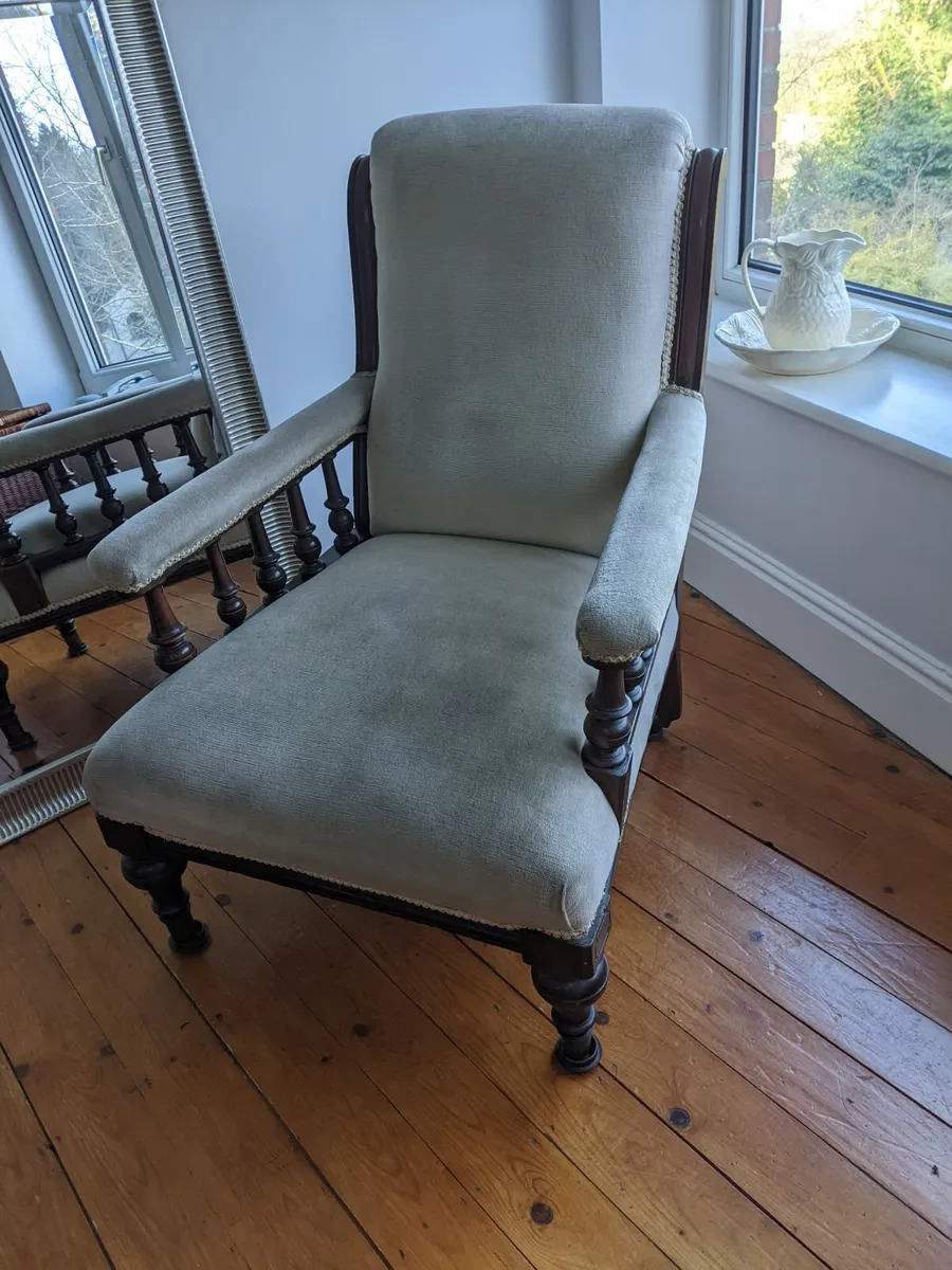 Antique "His" Armchair - Image 2