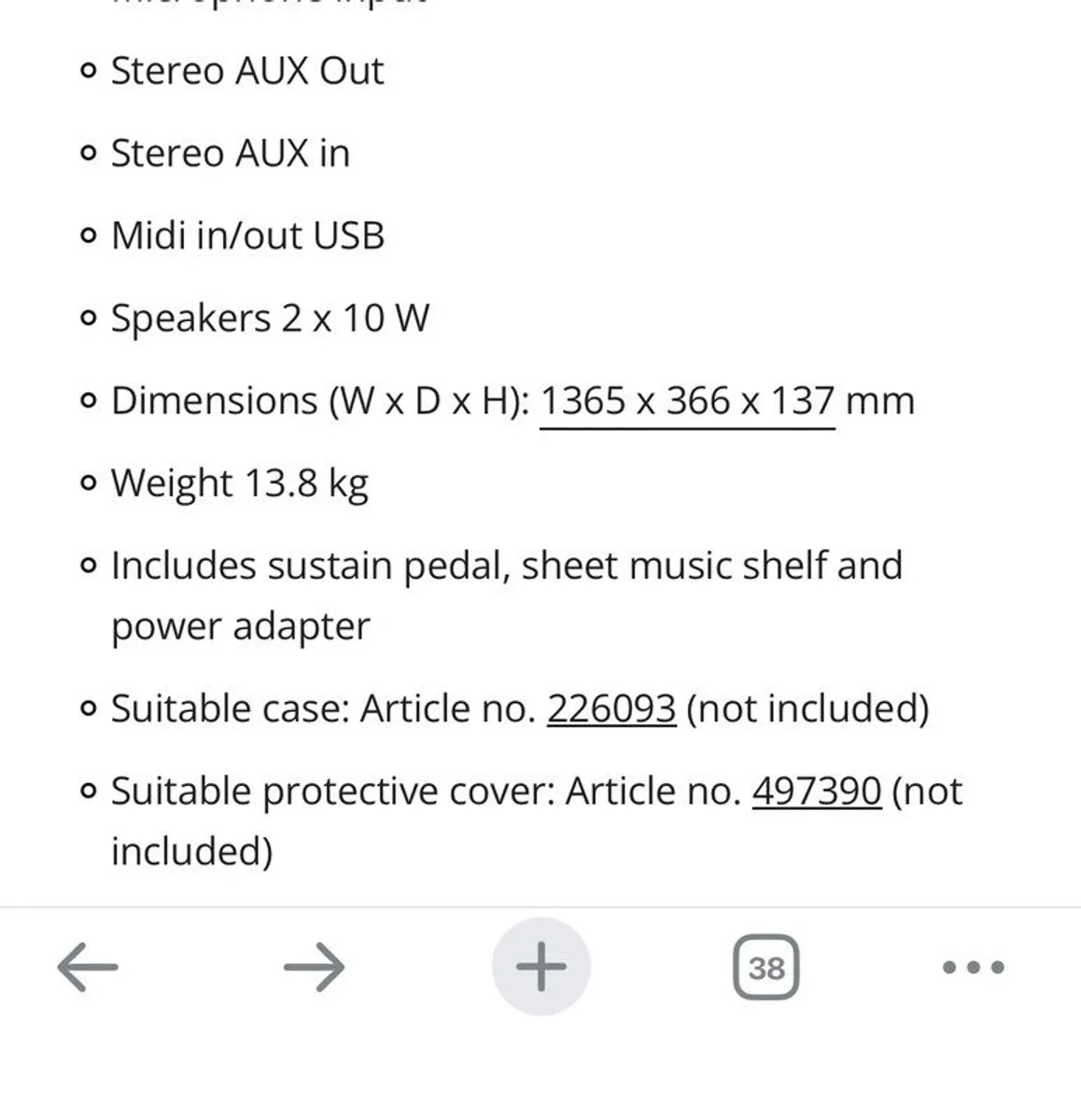 SP5600 Keyboard/Stage Piano - Image 2