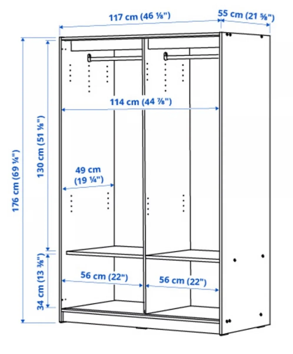 Ikea KLEPPSTAD Wardrobe with sliding doors - Image 4