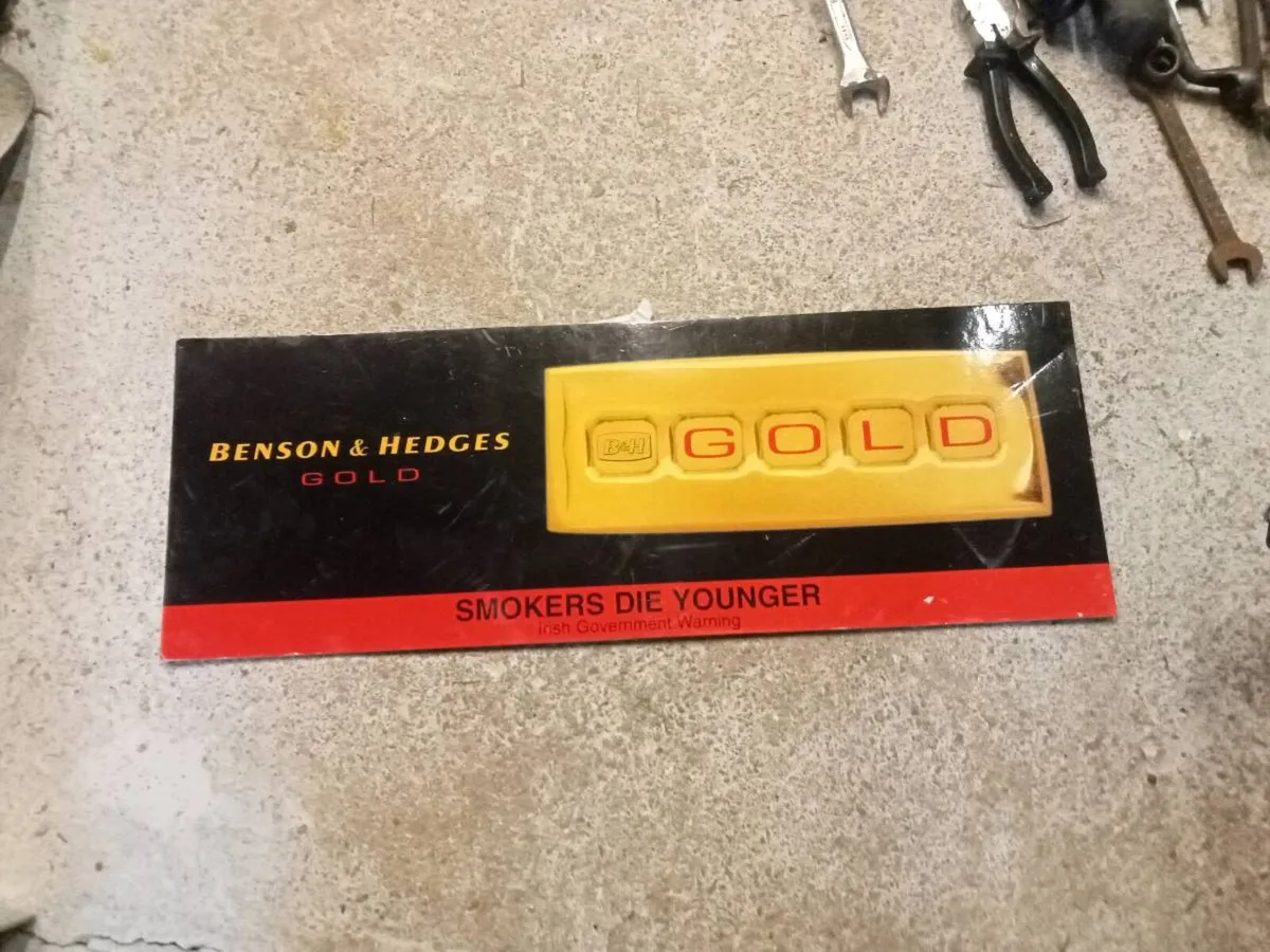 Old Benson and hedges cardboard sign - Image 1