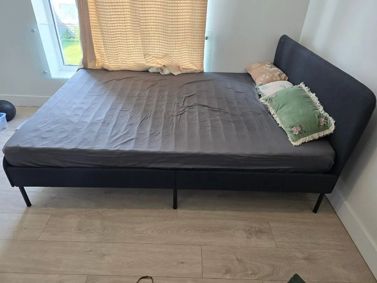 Brand new IKEA double Bed frame with mattress for sale - Image 1
