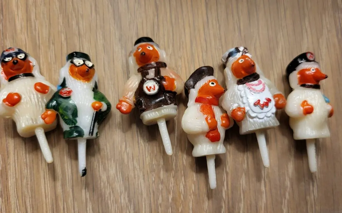 Vintage Womble candle holders.