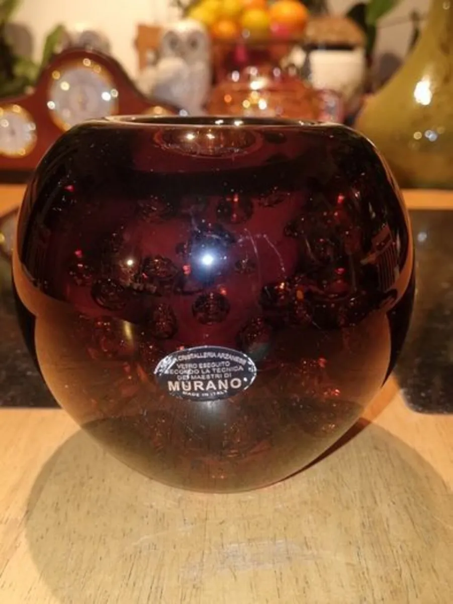 Vintage large Murano glass tea candle holder - Image 2