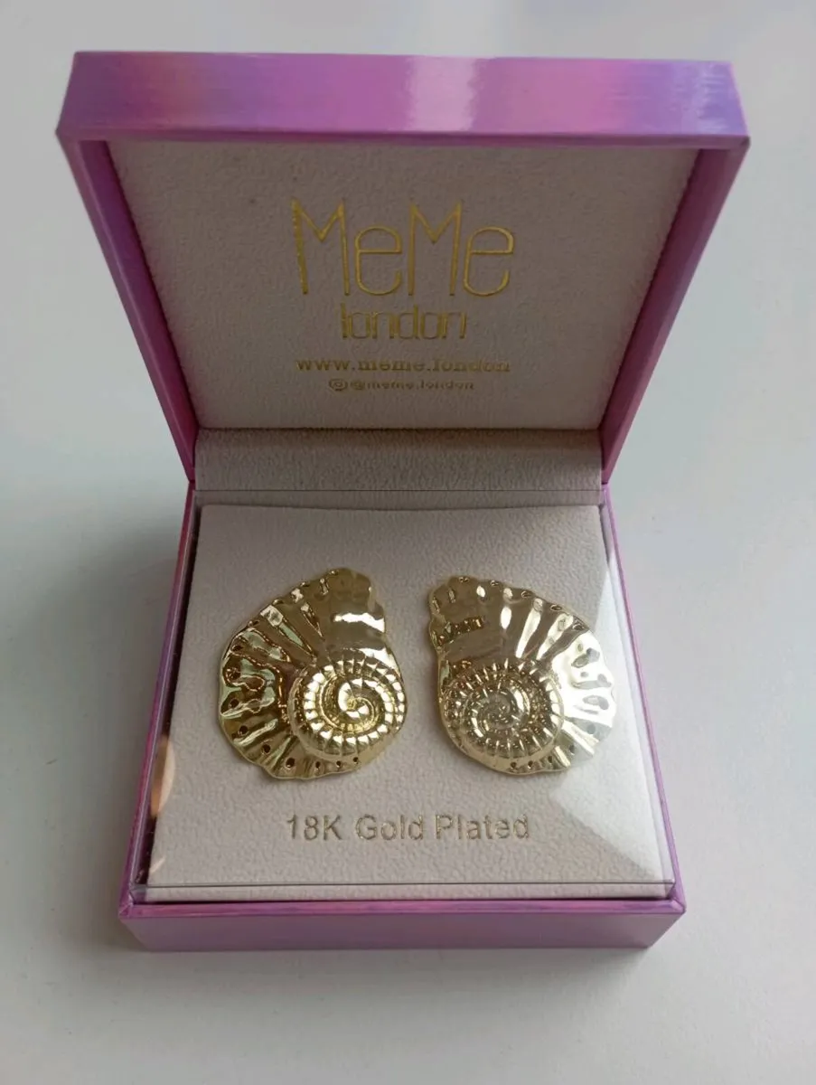 18k Gold Plated Shell Earrings MeMe London - Image 1
