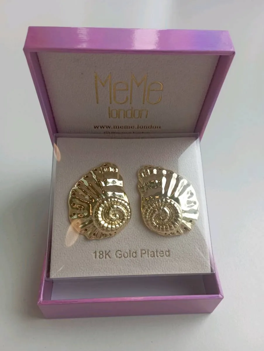 18k Gold Plated Shell Earrings MeMe London - Image 2