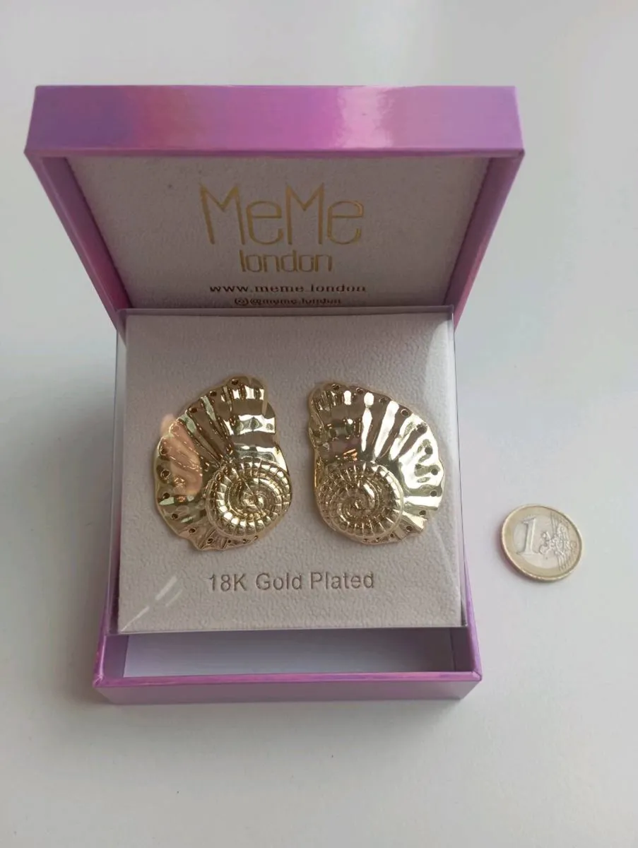 18k Gold Plated Shell Earrings MeMe London - Image 3