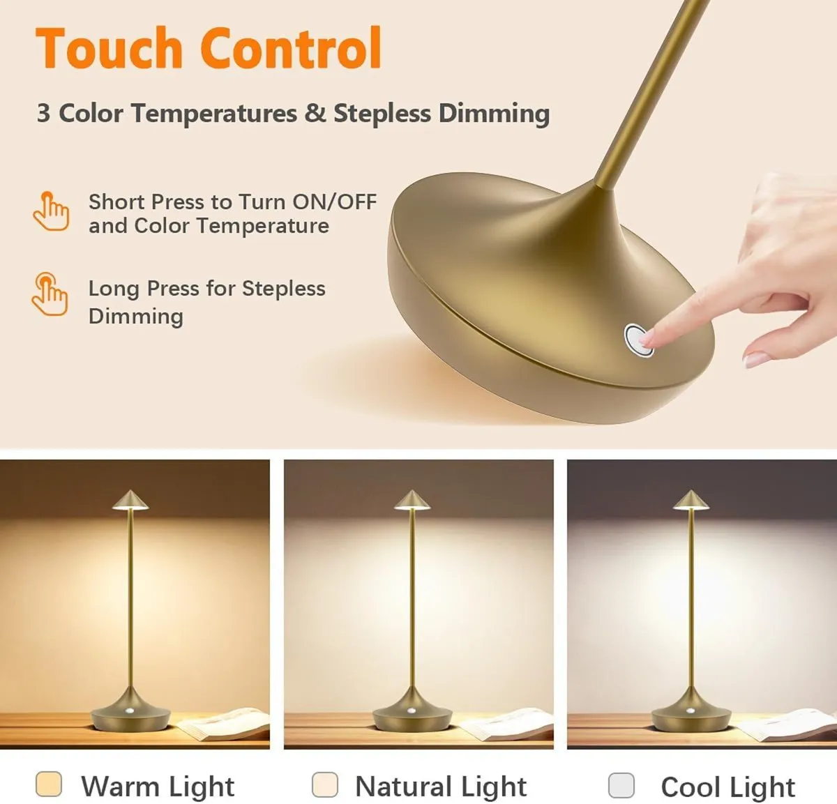 Battery Operated Table Lamps for Living Room Set - Image 3