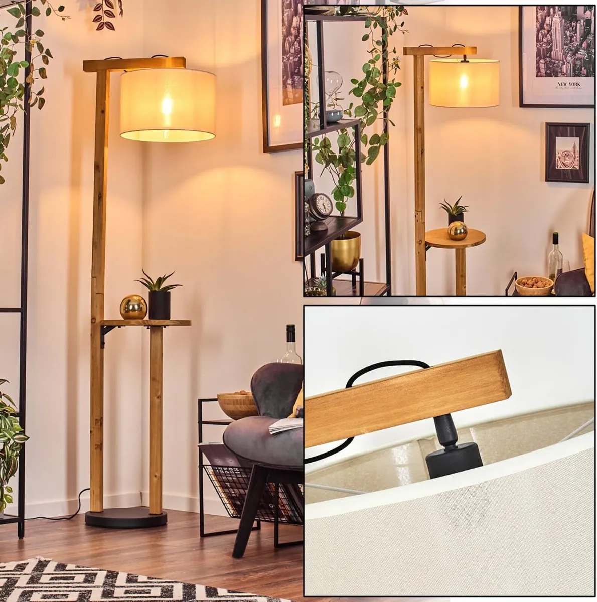 Bassagoda Floor lamp Wooden/Metal/Fabric in - Image 1