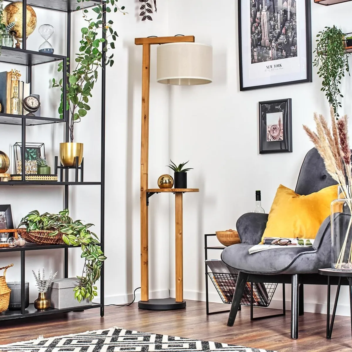 Bassagoda Floor lamp Wooden/Metal/Fabric in - Image 2