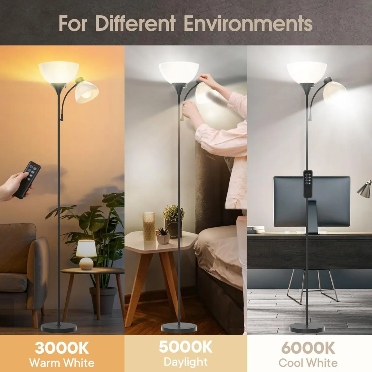 Led Floor Lamp Super Bright 11W+7W 2100LM - Image 3