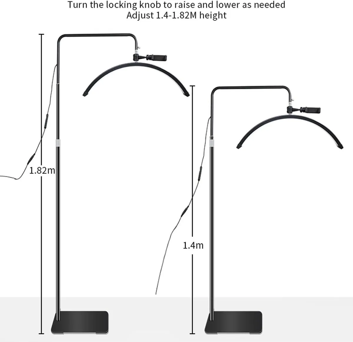 LED Beauty Floor Lamp 24 Inch Arc for Cosmetics - Image 3