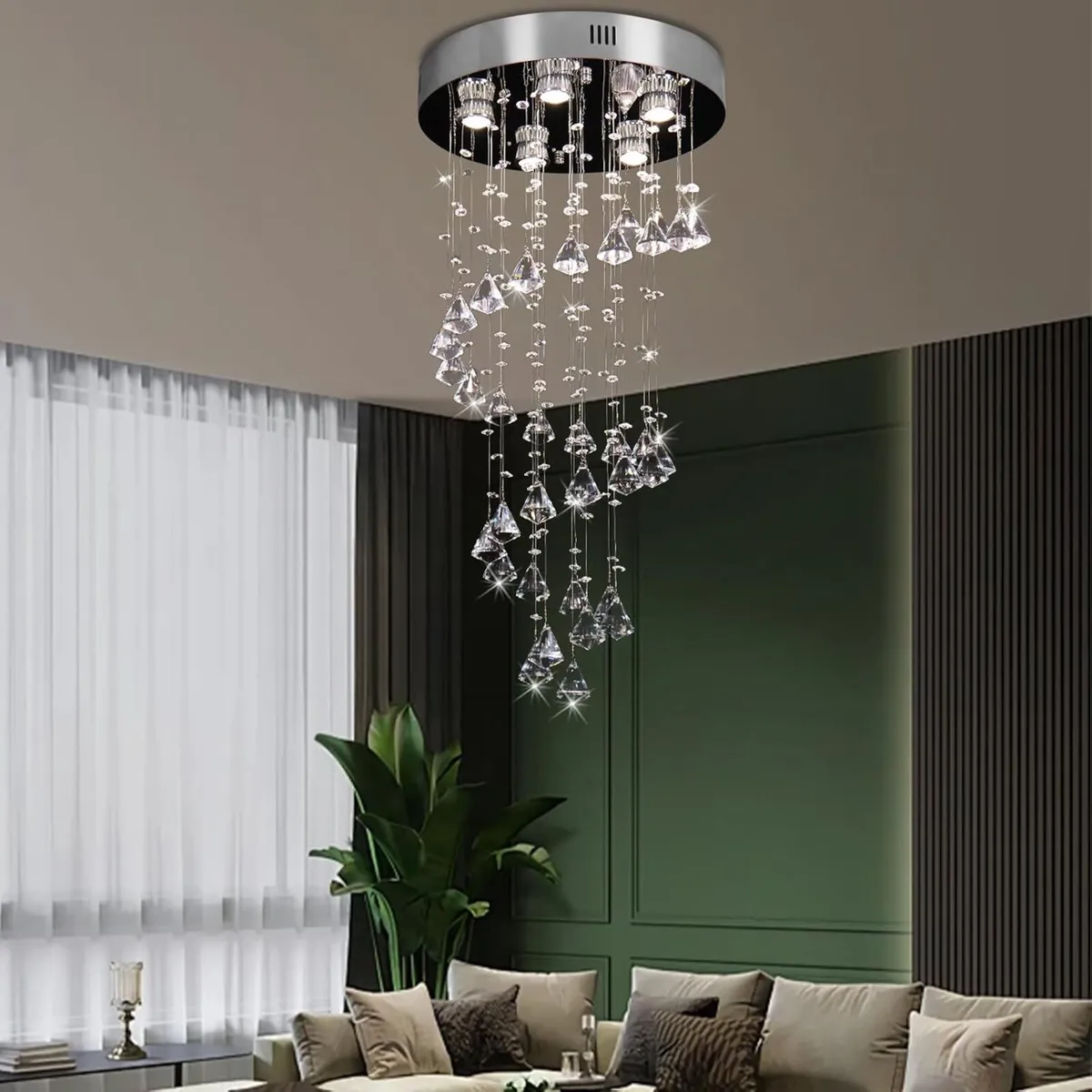 Modern Crystal Chandelier Ceiling Light Spiral - Image 3