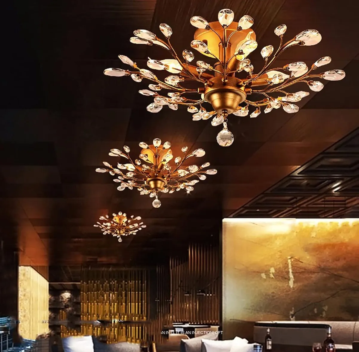 Vintage K9 Clear Crystal Chandeliers Ceiling - Image 4