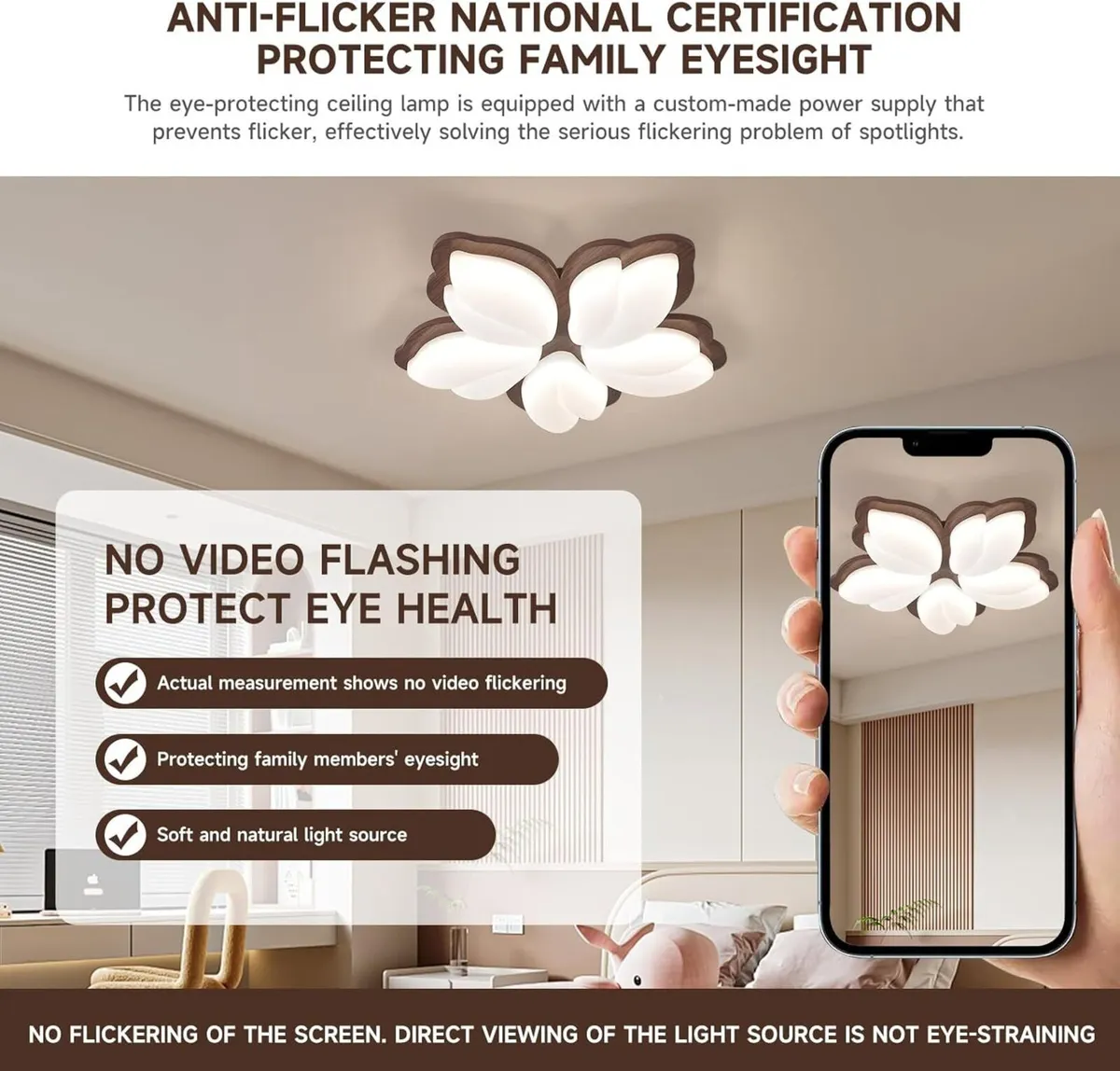 Smart Dimmable LED Ceiling Light 6580LM 5-Light - Image 4