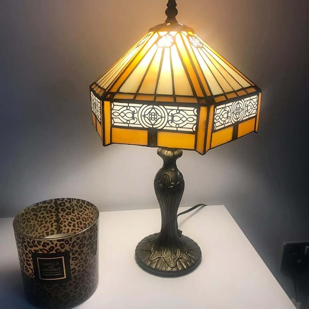 Tiffany Lamps Hexagon Lampshade Handcrafted - Image 2