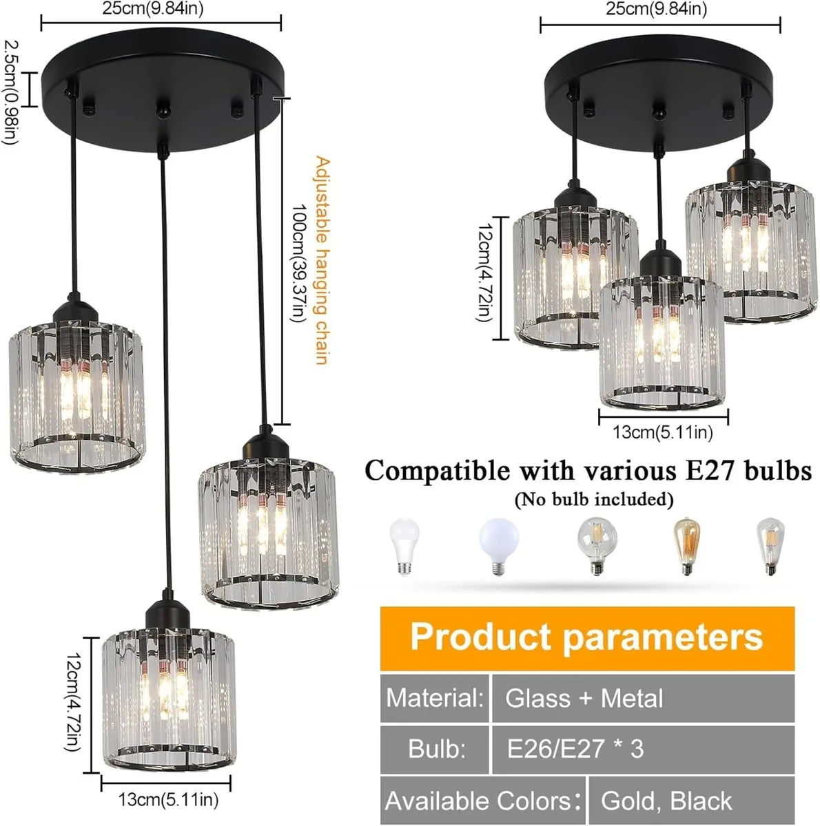 Modern Crystal Ceiling Light Chandelier Flush - Image 2