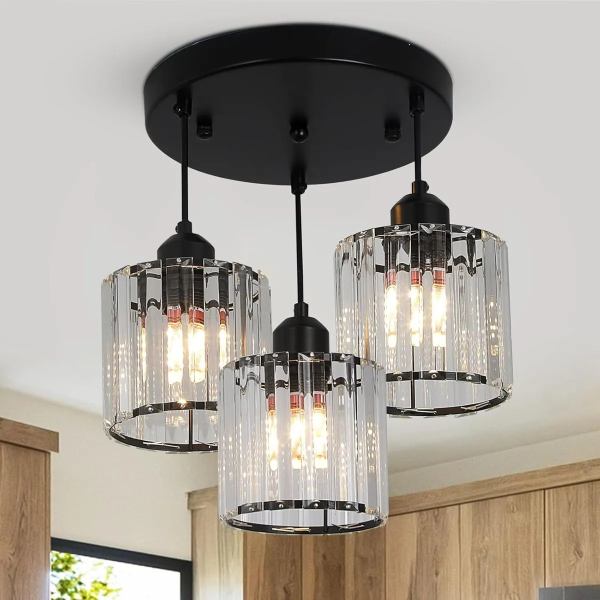 Modern Crystal Ceiling Light Chandelier Flush - Image 1
